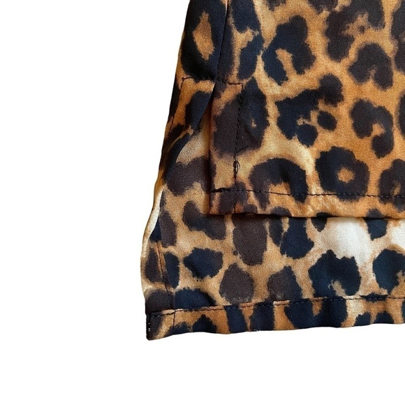 Express Sleeveless Brown Black Cheetah Animal Print Blouse XS - Picture 9 of 11